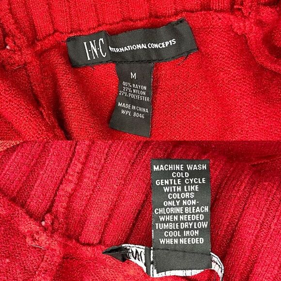 INC Sweater Dress | Red Cowl Neck Cozy Holiday Winter Dress - Picture 7 of 9